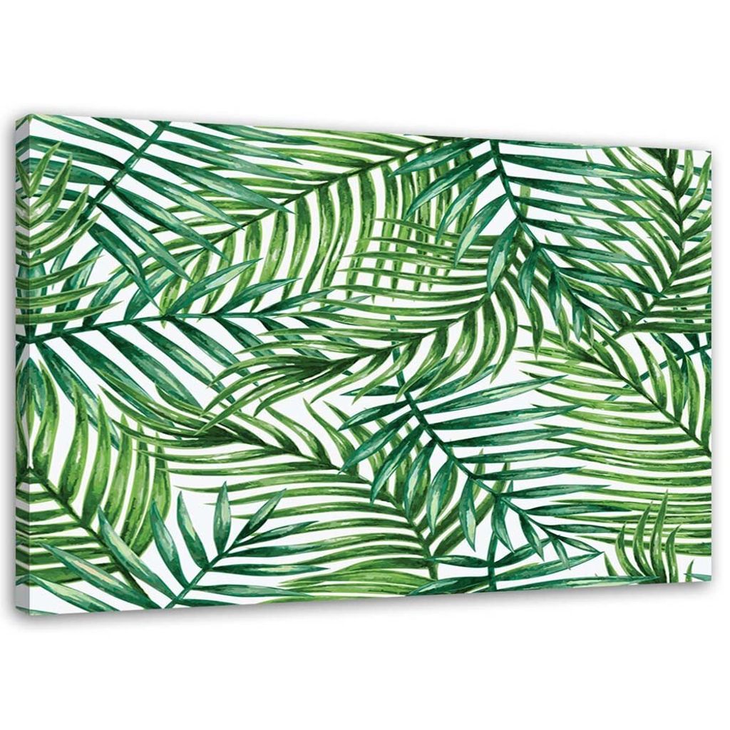 Leinwandbild pflanzenabstraktion 100x70 cm Feeby grün wandbild bereit zum aufhängen