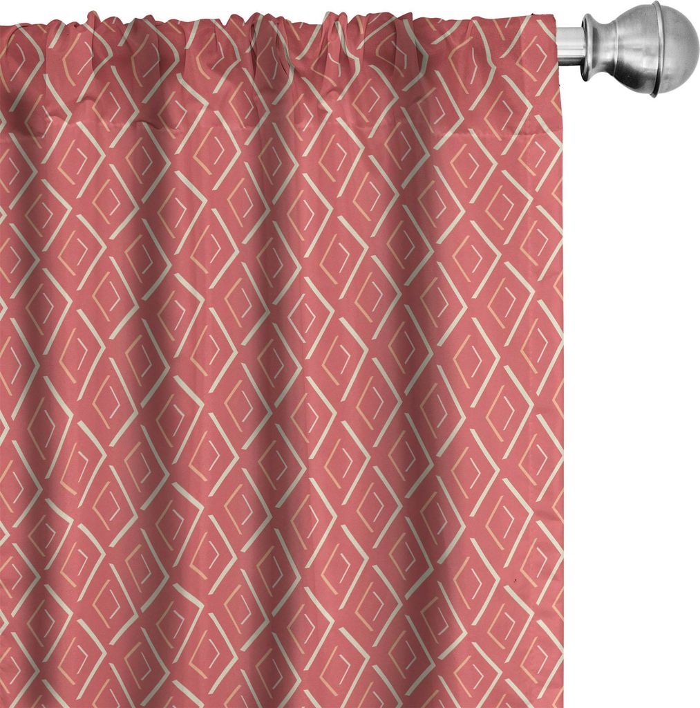 ABAKUHAUS Geometrisch Vorhänge, Gardinen, Horizontale Diamant-Linie Musterdesign mit Chevron Lines Tile Print, 2 Stück 75 x 245 cm, Coral Creme L...