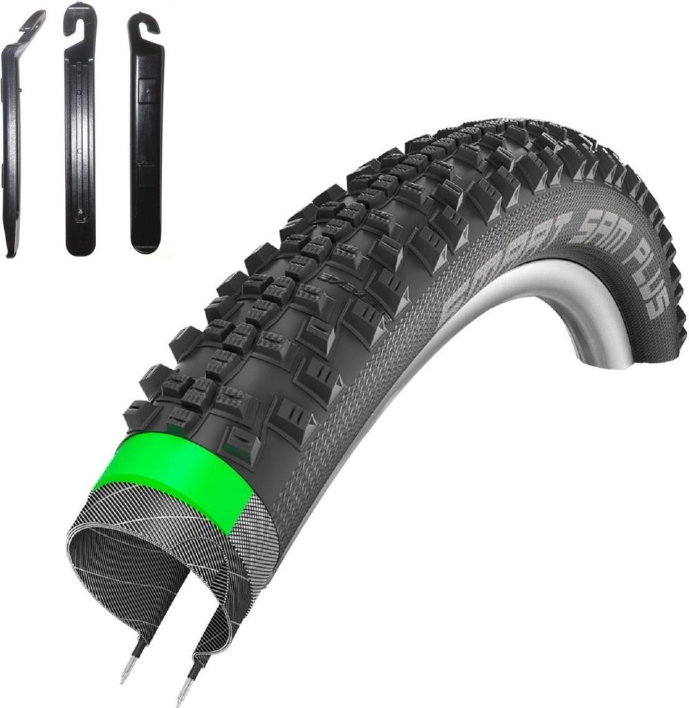 1 x Schwalbe SMART SAM PLUS Performance Fahrradreifen DD GreenGuard Pannenschutz E-25 Fahrrad Decke Mantel 42-622 (28 x 1.60") inkl. Reifenheber