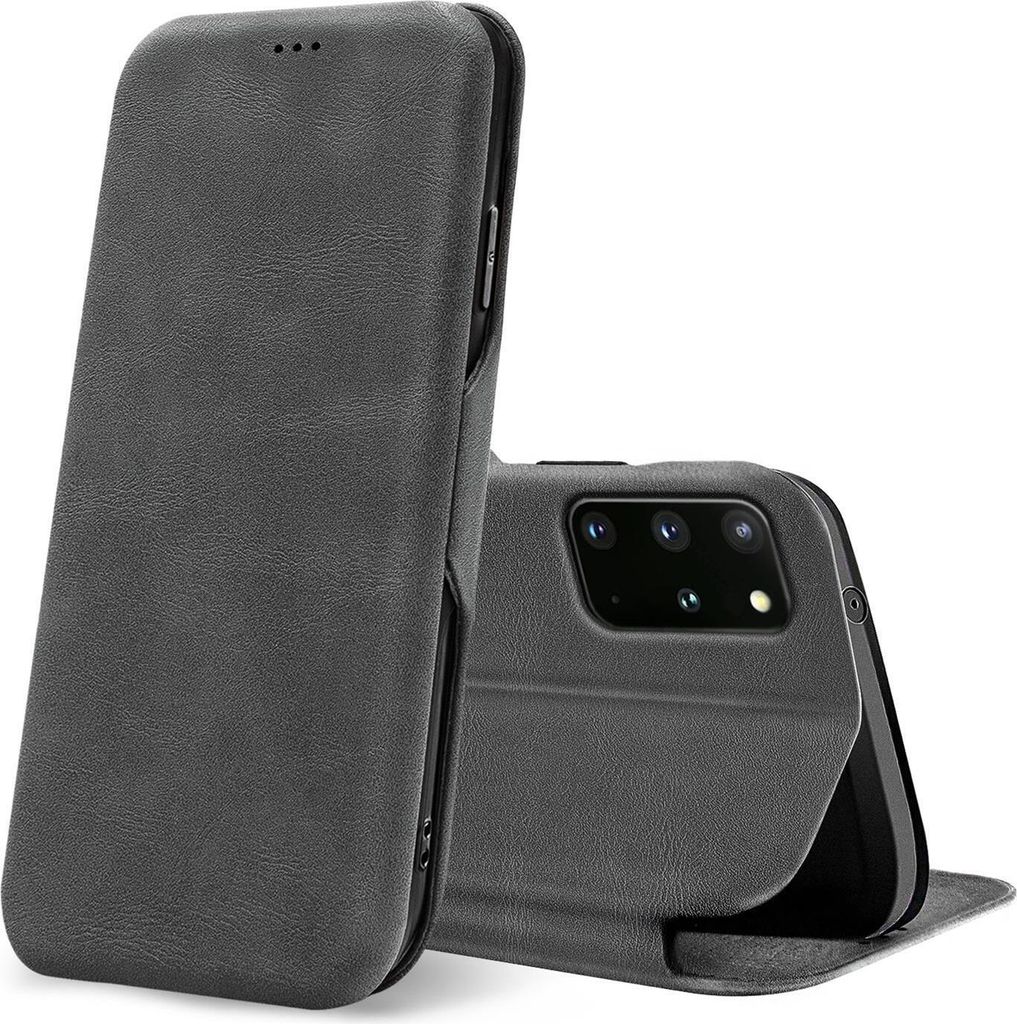 Conie Retro Klapp Tasche für Samsung Galaxy S20 Plus Kartenfach Hülle Rundumschutz in Grau