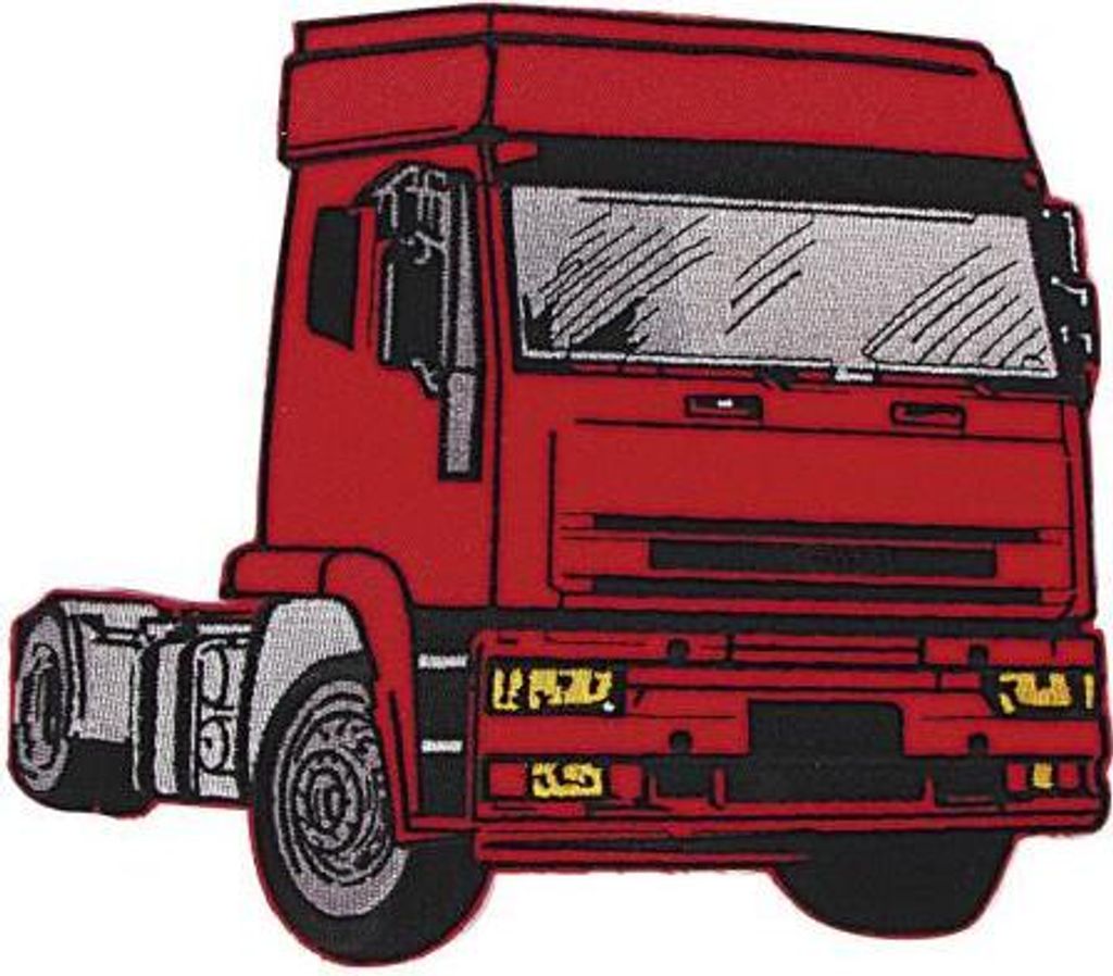 AUFNÄHER - Roter Truck - 04814 - Gr. ca. 12 x 10 cm - Patches Stick Applikation