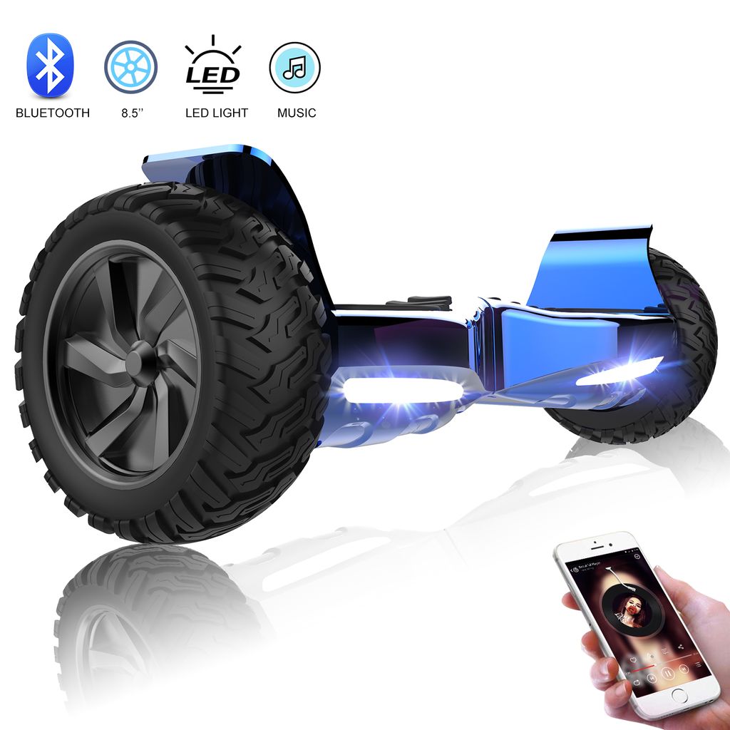 Hoverboard 8.5 Zoll, Premium Offroad Hoverboards - Bluetooth - Starker Dual Motor - LED - Elektro Skateboard Selbstausgleichender Elektroroller -Ge...
