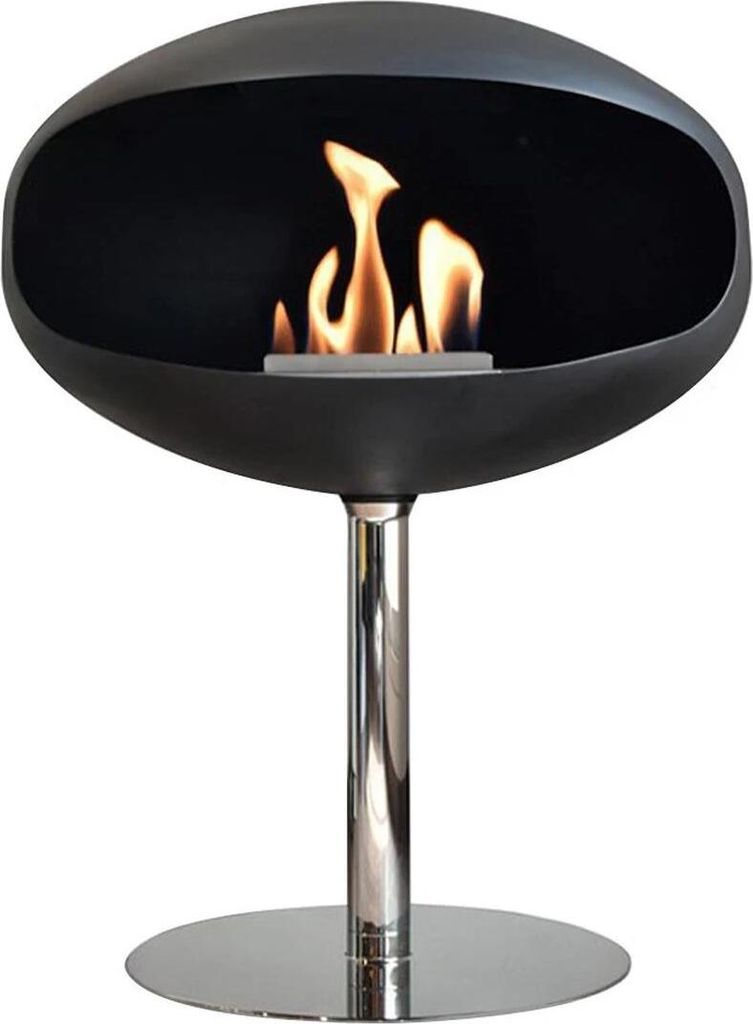 Cocoon Pedestal, Schwarz, Freistehender Bioethanol-Kamin, Leicht verschiebbar, 3 kW