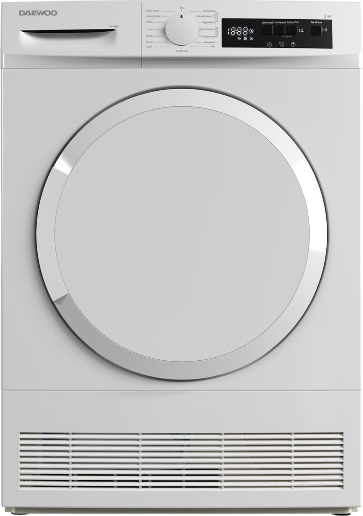 Daewoo Kondenstrockner 8 kg Weiß LED-Display DrumLight Produktbild 1