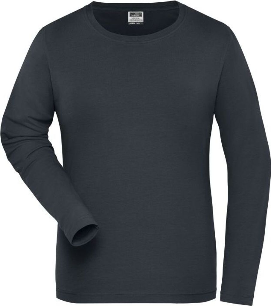 Langarm Shirt aus weichem Elastic-Single-Jersey carbon, Gr. XXL