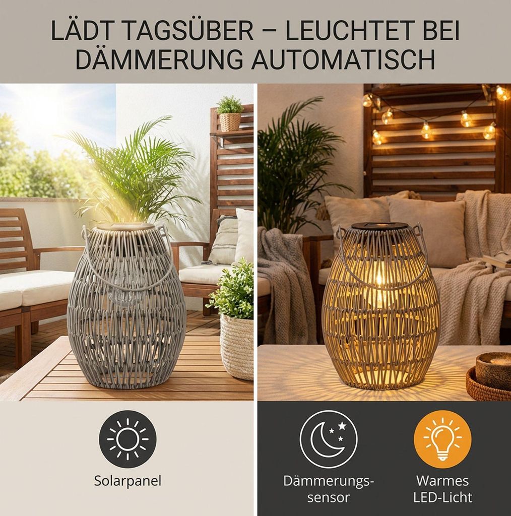 Formano Solarlaterne Außen & Balkon Metall Laterne