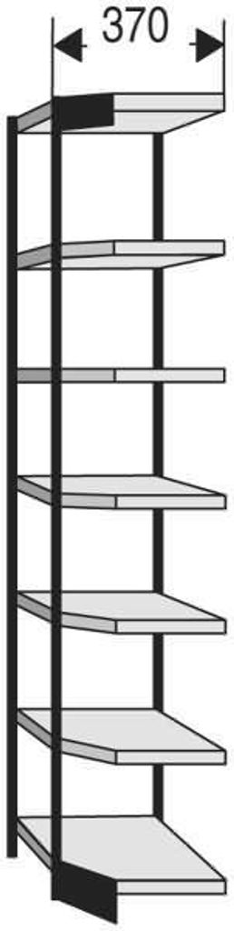 Büro-Regal Progress 2000 Eckfeld HxBxT 2600x670x/505x300mm 7 Böden silber.