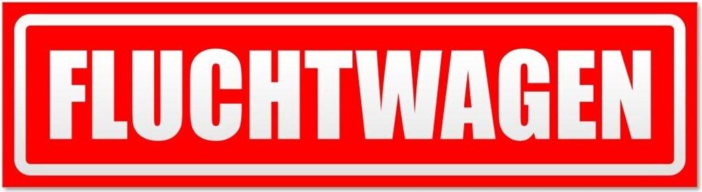 Kiwistar - Autoaufkleber - Rot - 45 x 12 cm - Fluchtwagen invertiert - Hinweis Aufkleber Sticker für Auto, Kfz, Fahrrad, PKW, LKW