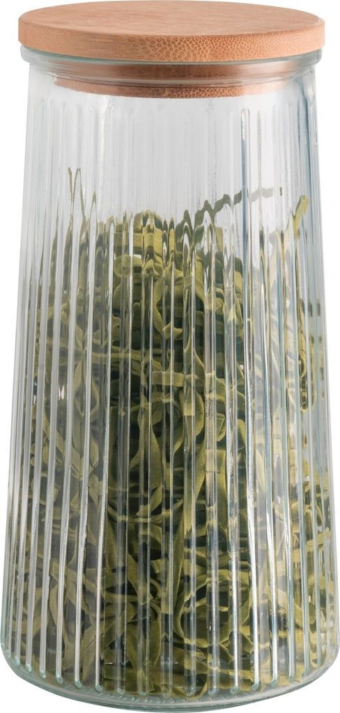 Vorratsglas - H 21,5 cm - Glas - mit Bambusdeckel - 1340 ml Produktbild 