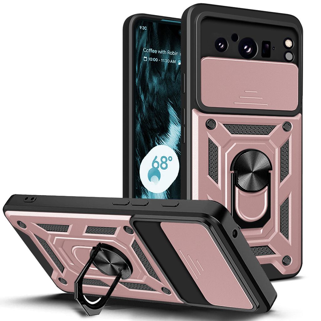 Outdoor Panzer Hülle Google Pixel 8 Pro Handyhülle mit Kameraschutz Ringhalter Rosegold