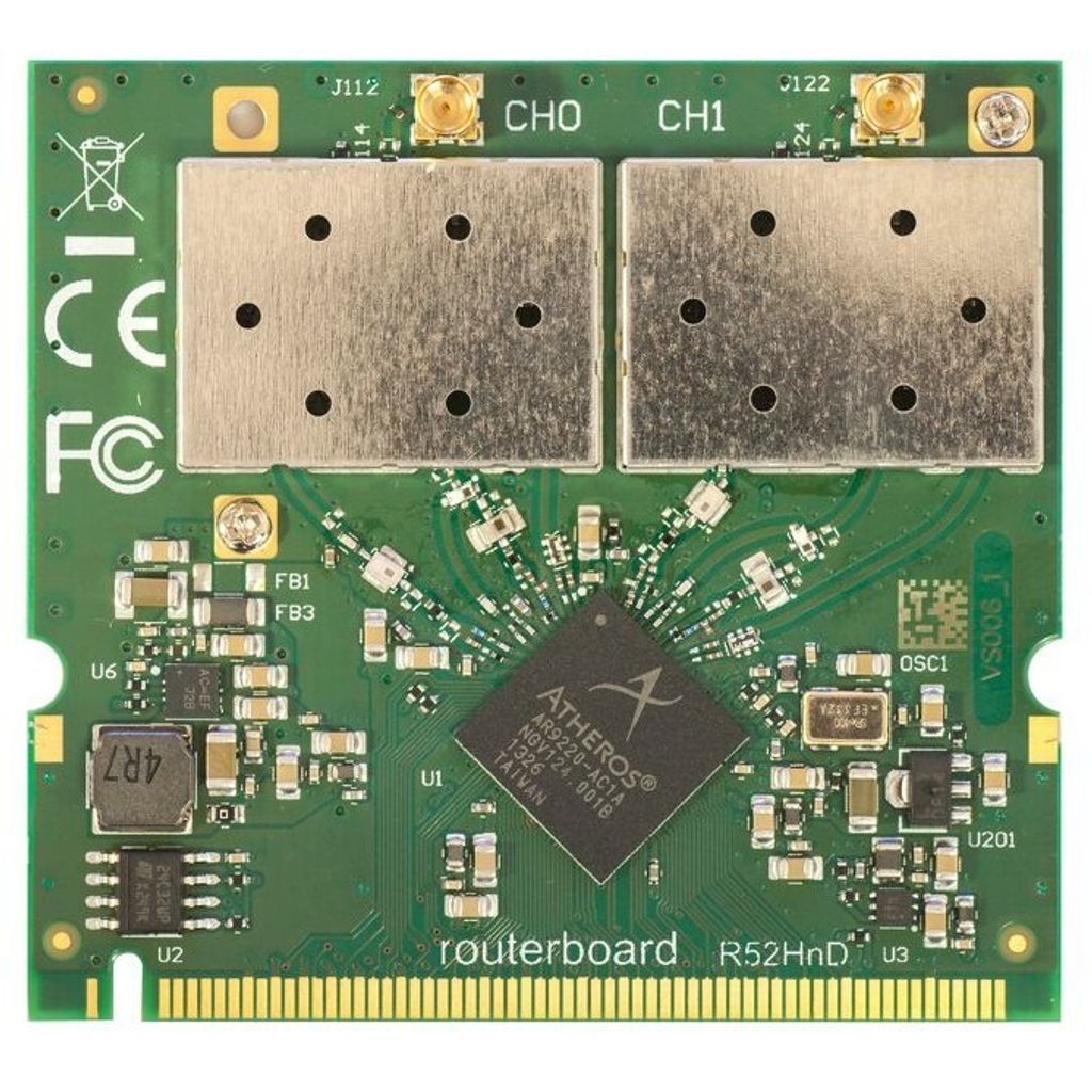 MikroTik R52HN - Eingebaut - Kabellos - Mini PCI - WLAN - 300 Mbit/s - Grün