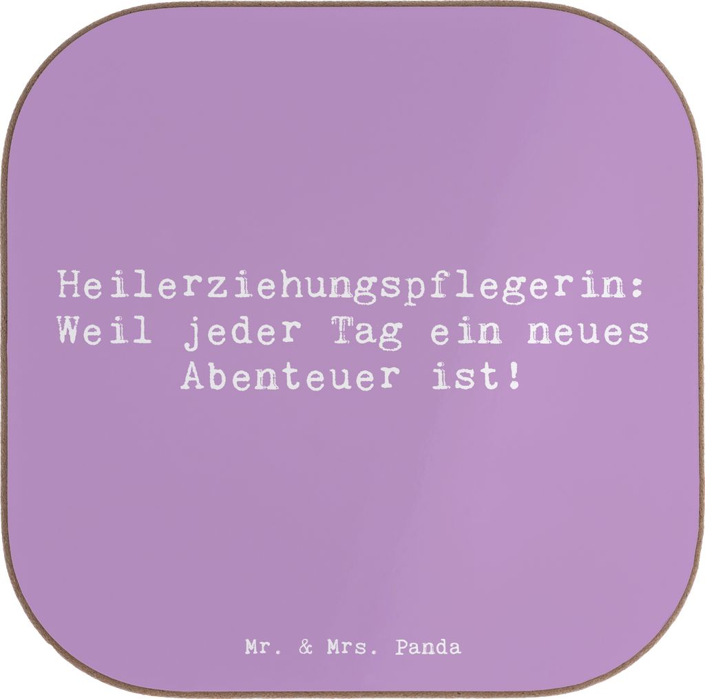 Mr. & Mrs. Panda Untersetzer Kaffee Spruch Heilerziehungspflegerin Abenteuer - Lavendeltraum - Geschenk, Geduld, Geschenke mit Herz, Integration, B...
