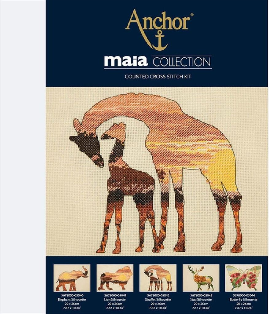Anchor Maia Collection Kreuzstich-Set "Giraffen-Silhouette", Zählmuster