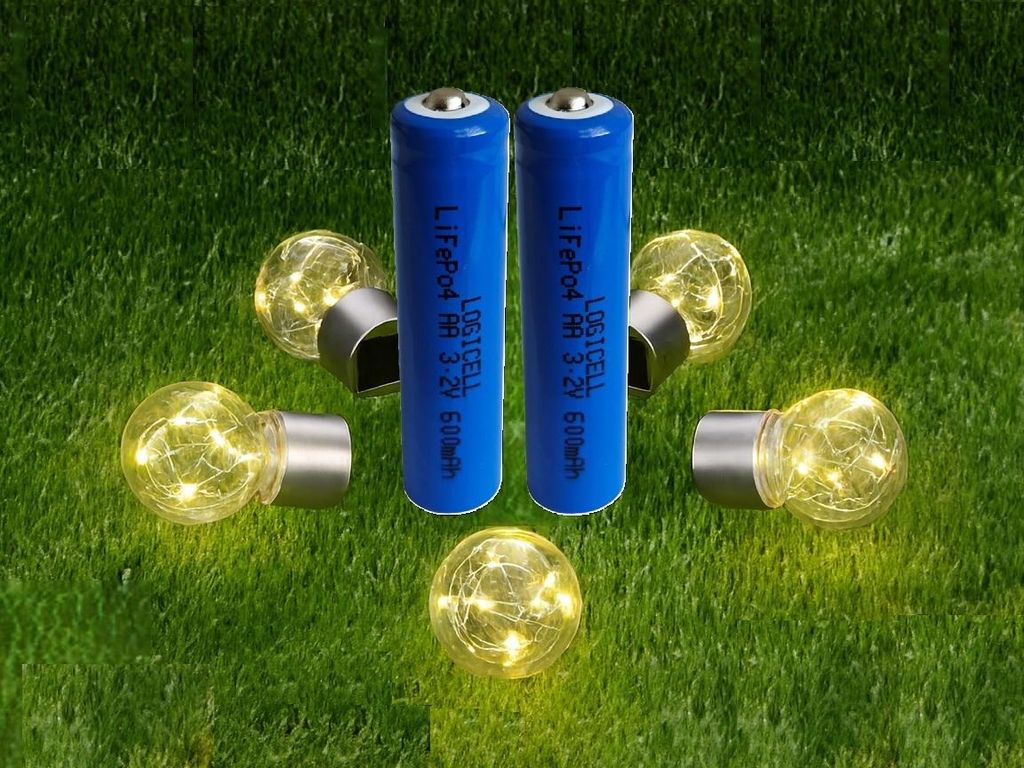2x LogiCell LiFePo4 IFR 14500 Akku Mignon AA 600mAh 3,2V Produktbild 