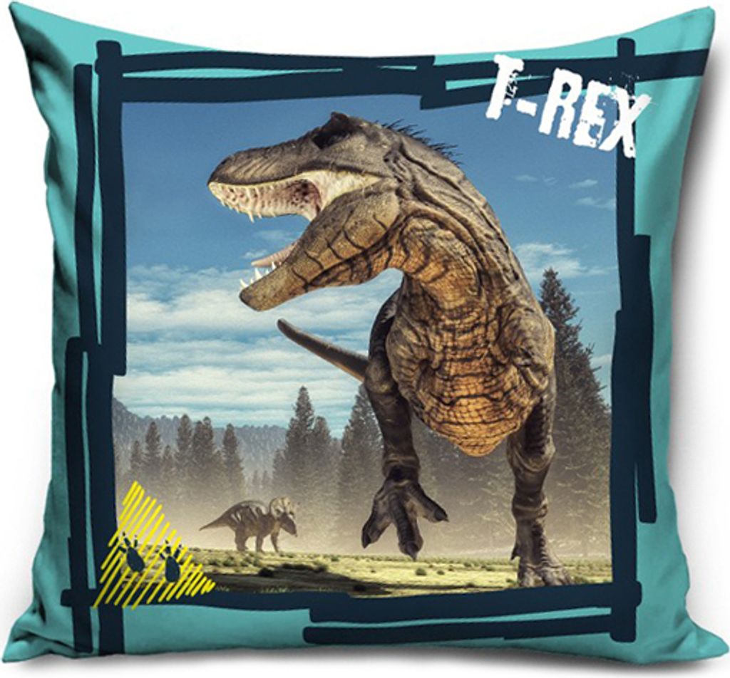 Kinderkissen Dinosaurier T-Rex blau