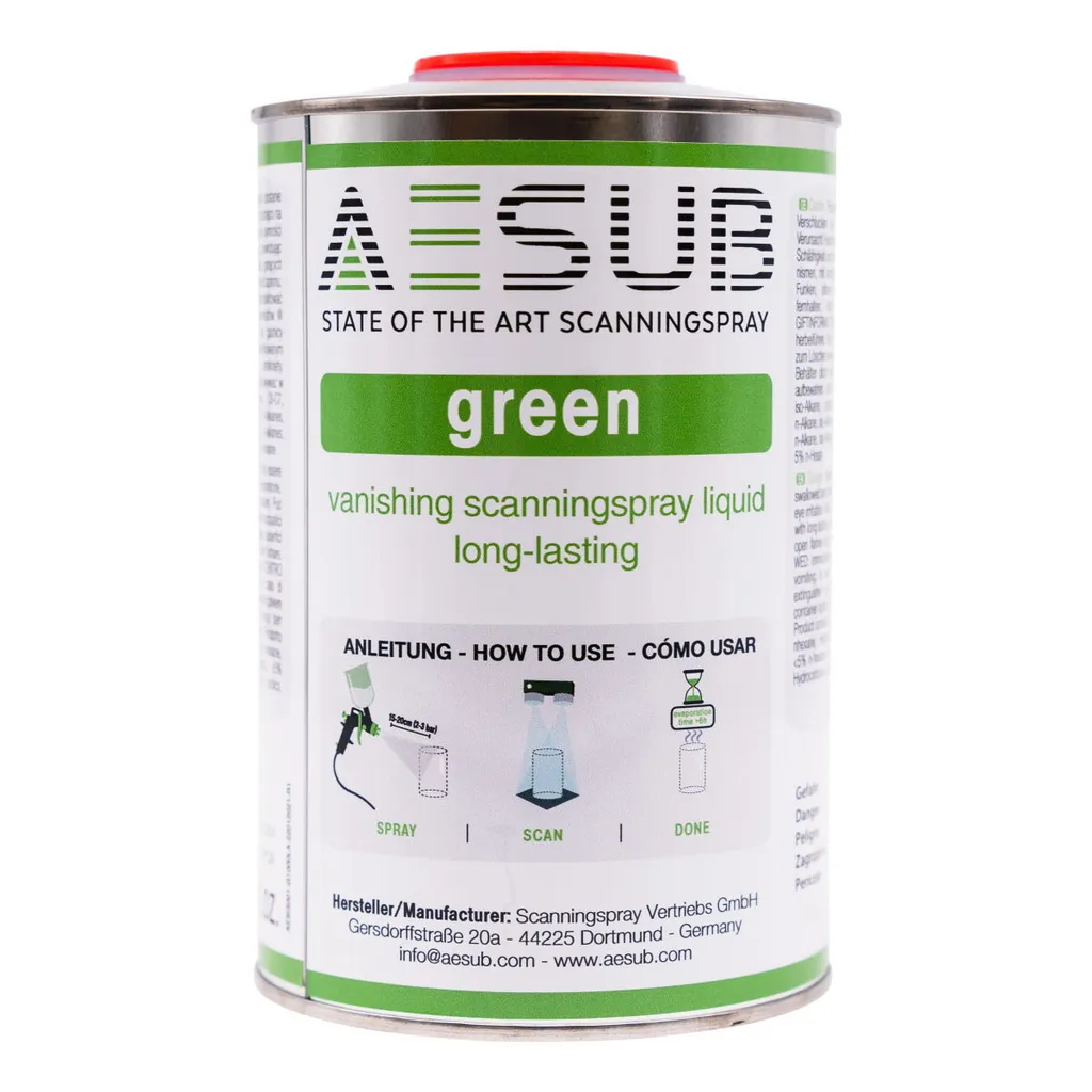 AESUB Green 1000ml solution pistolet spray de balayage pour scan 3D