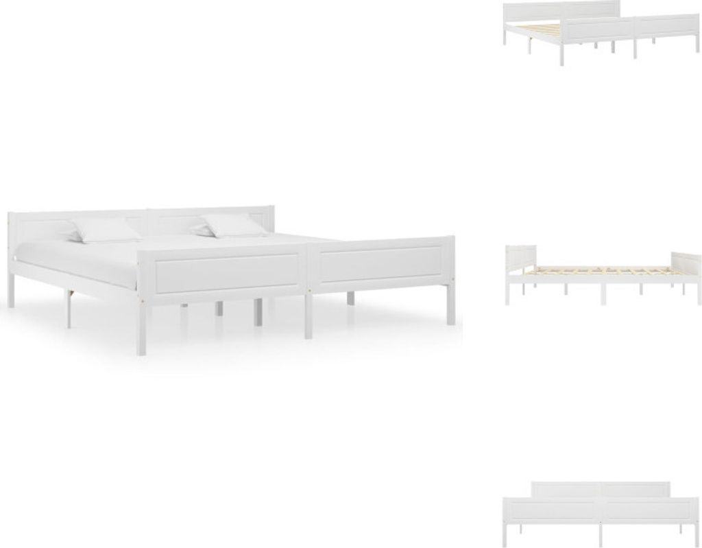 vidaXL Postel z masivu borovice bílá 200x200 cm - Postele a Obrázek produktu 