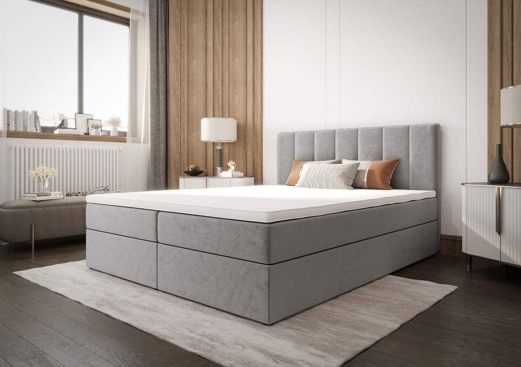 B&B Home Boxspringbett AdelleIII 160x200 cm – mit Bettkasten