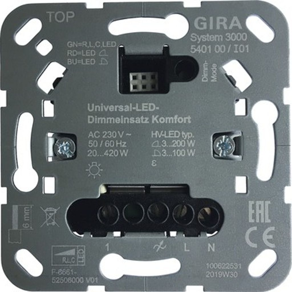 GIRA 540100 S3000 Uni-LED-Dimmeins. Komfort Produktbild 