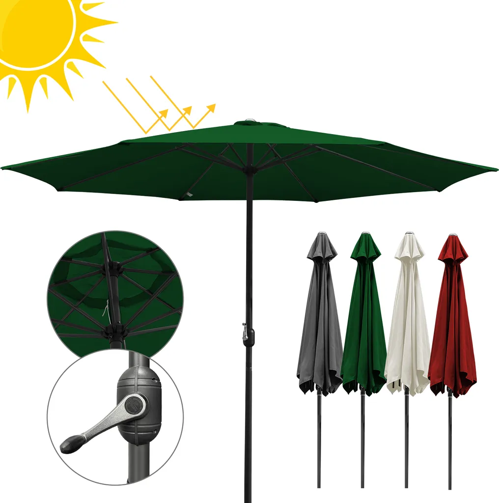 Offerta Ombrellone Clanmacy 3,5m LED Solare Verde UV40+ - 9