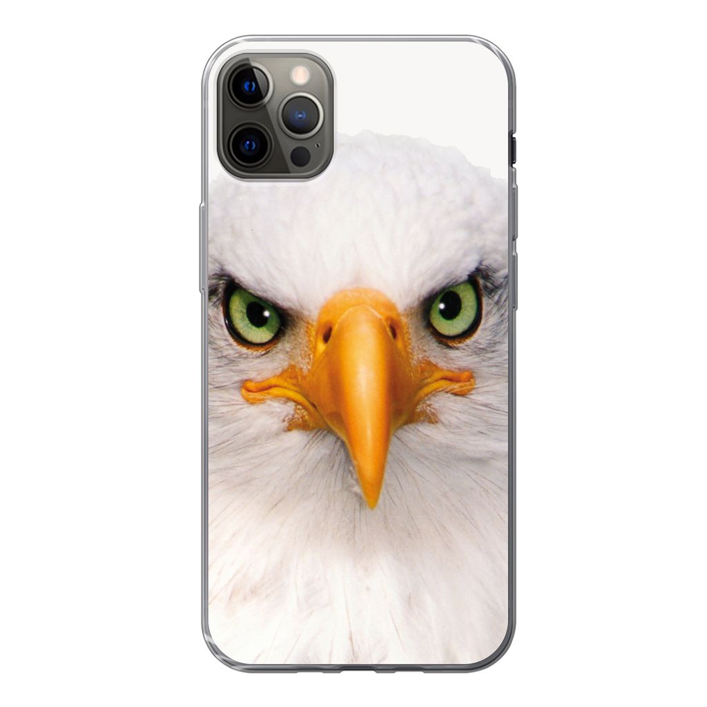 MuchoWow Handyhülle Schutzhülle Hülle für iPhone 12 Pro Max Jungen - Adler - Amerikanischer Weißkopfseeadler - Vogel - Porträt - Schnabel -...