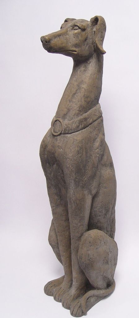 Deko Figur Vintage Retro Motiv: Windhund sitzend Höhe 76,8 Produktbild 