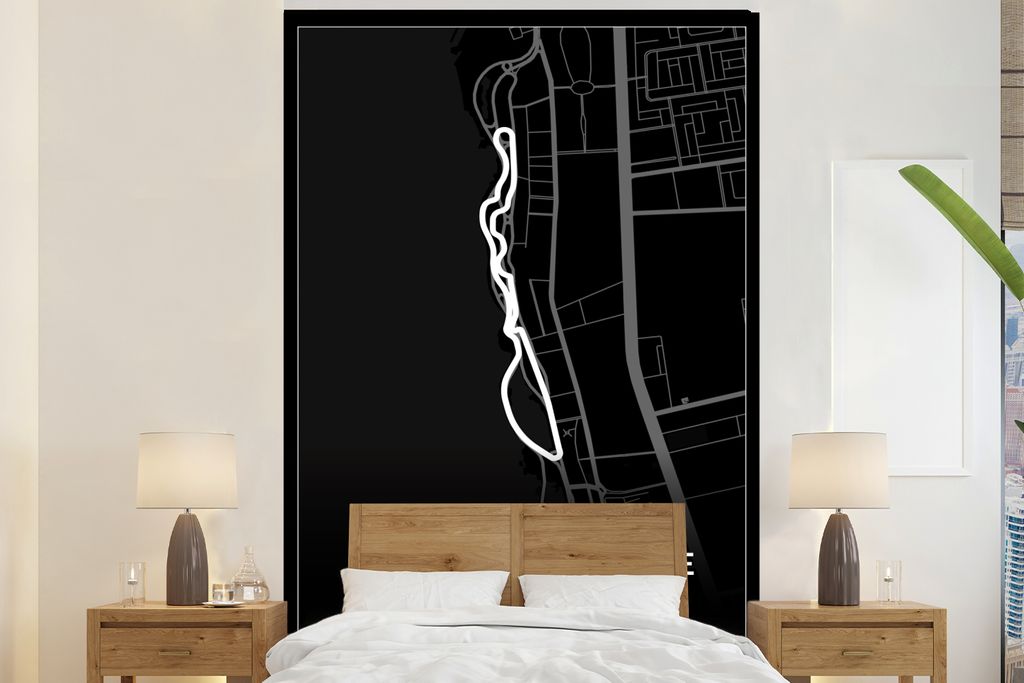 MuchoWow Fototapete für Wohnzimmer oder Schlafzimmer Wandtapete Vinyl Motivtapete Rennstrecke - Sport - Saudi-Arabien - Formel 1 - Jeddah Cornic...