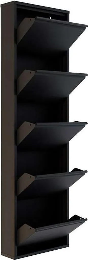 Range-chaussures Mural Slim en Métal Noir 5 Compartiments Skye Decor - 4