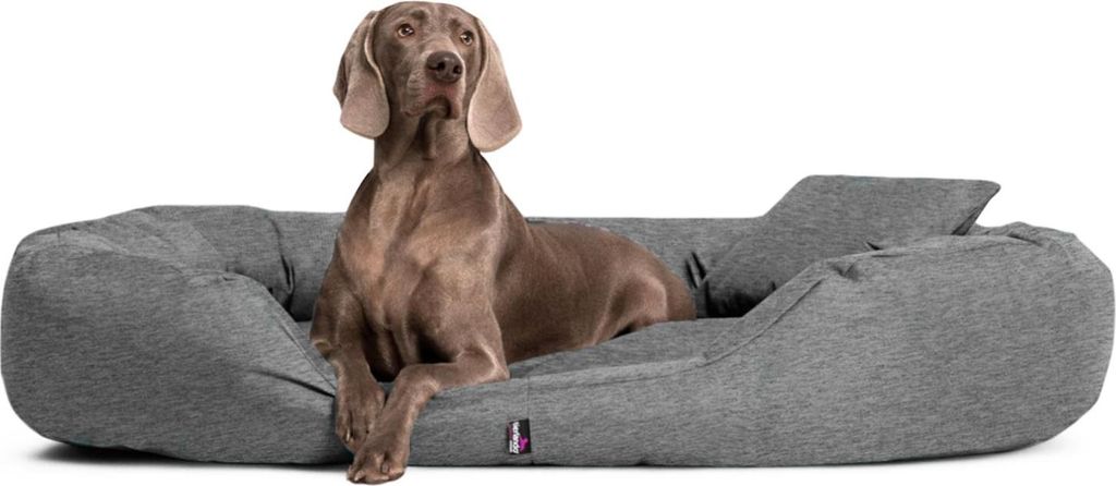 tierlando Orthopädisches Hundebett SAMMY | Robuster Polyester | Dicke Umrandung - Größe: 140x105cm | Farbe: L99 Dunkelgrau Meliert