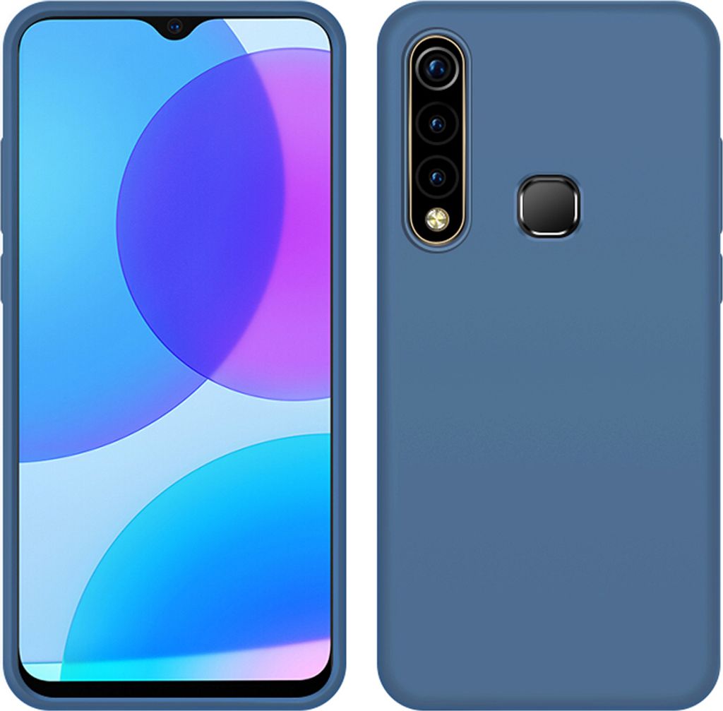 VIVO U3 Hülle, LaimTop Slim Flüssig Silikon Soft Gel Gummi Stoßfest Kratzfest Schutzhülle für VIVO U3 Blau