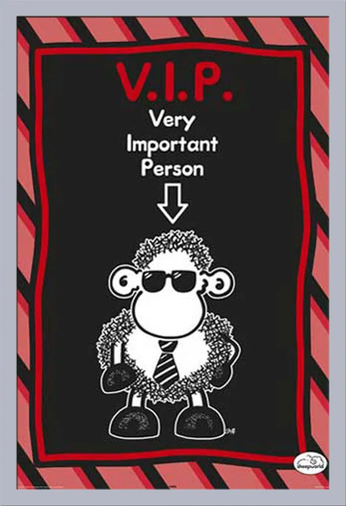 Maxi Poster Pecora VIP Sheepworld con Cornice Shinsuke Argento MDF