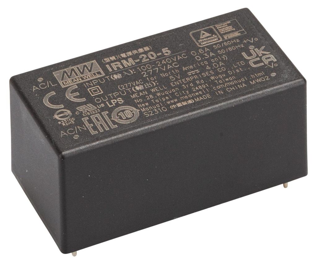 Mean Well IRM-20 Pin-Type SNT Module 20W 5V/4A Image du produit 