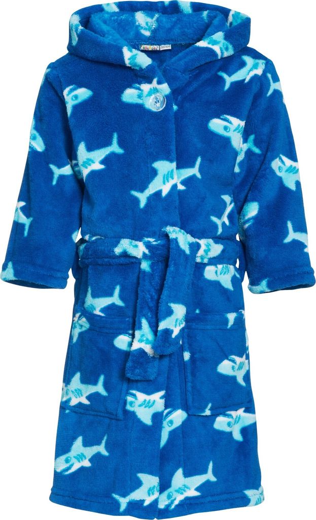 bademantel Haie Junior blau Größe 110/116 Produktbild 