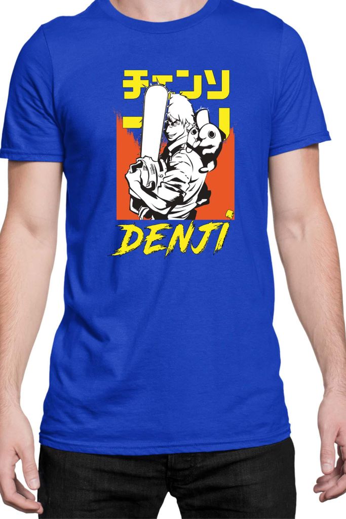 Herren T-Shirt Manga Japan Anime Comics Animation Chainsaw Anime manga Man 05, Man M / Blau