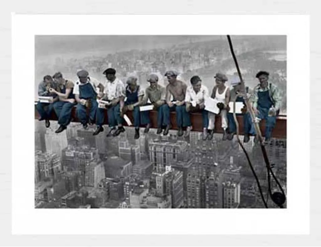 Poster New York Déjeuner sur un Gratte-ciel avec Cadre MDF Shinsuke®