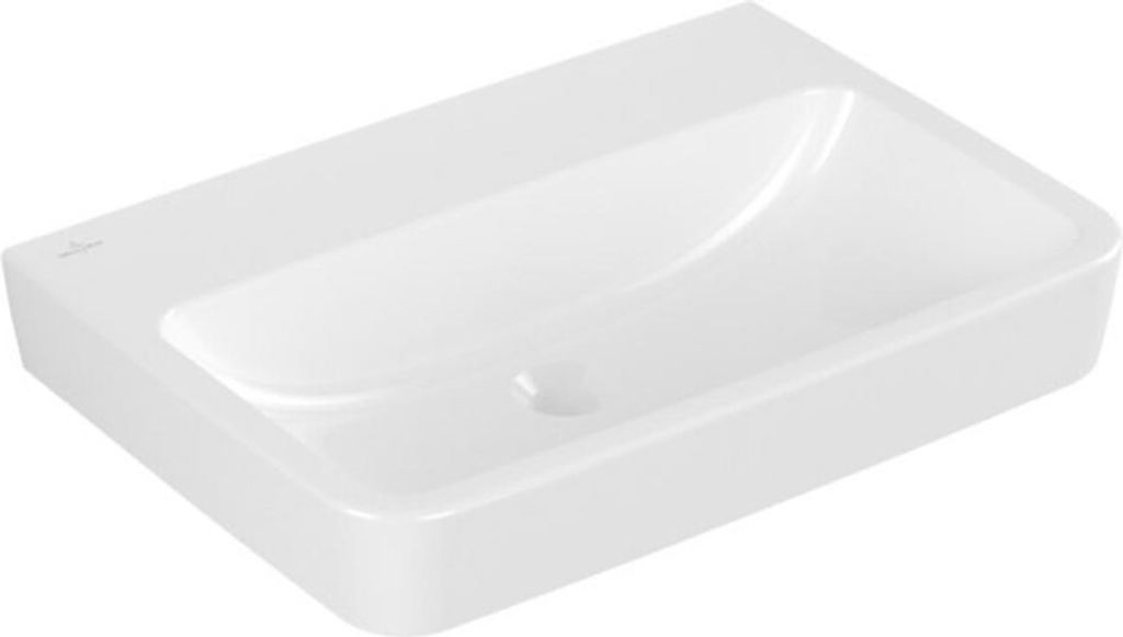 V&B Einbau-/Aufsatzwaschtisch O.NOVO 65x46cm, o. HL, eck, o. ÜL, weiß C-plus