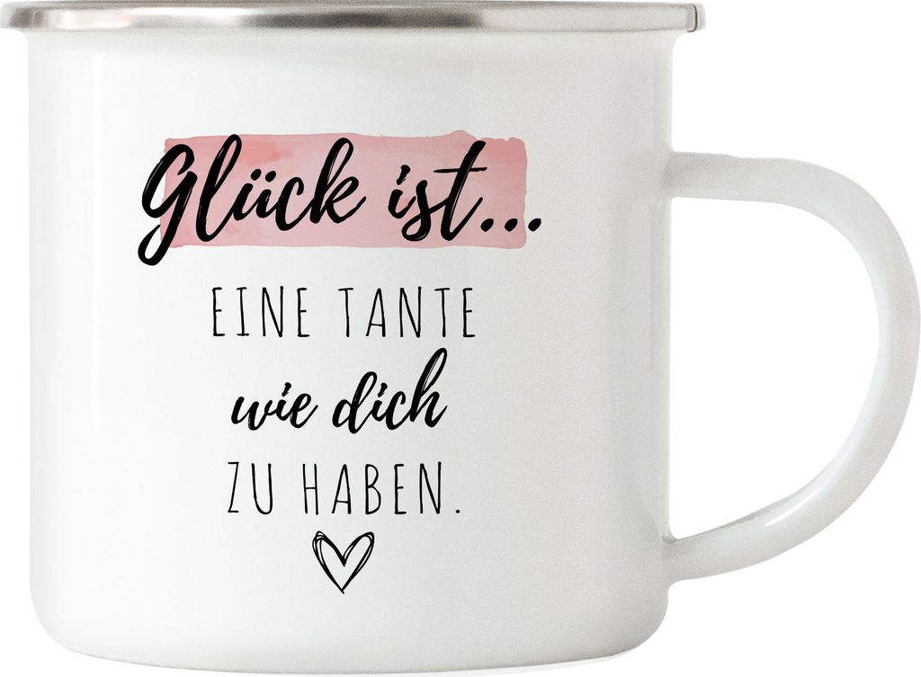 Glück Ist Eine Tante Wie Dich Zu Haben Emaille Tasse Geschenk Danke Sagen Beste Tante