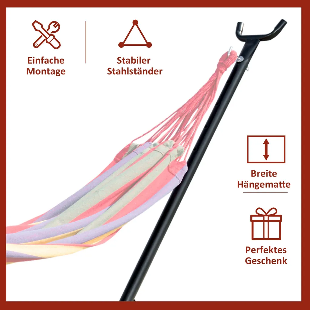 Support de Hamac pour Détente Extérieure 280cm Structure Métal Noire - 5