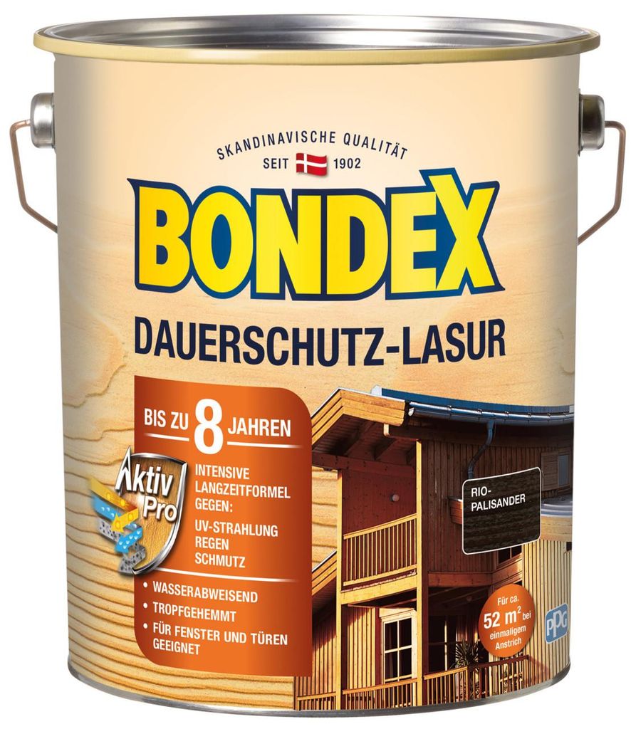 Bondex Dauerschutz Lasur 4 L rio palisander Produktbild 