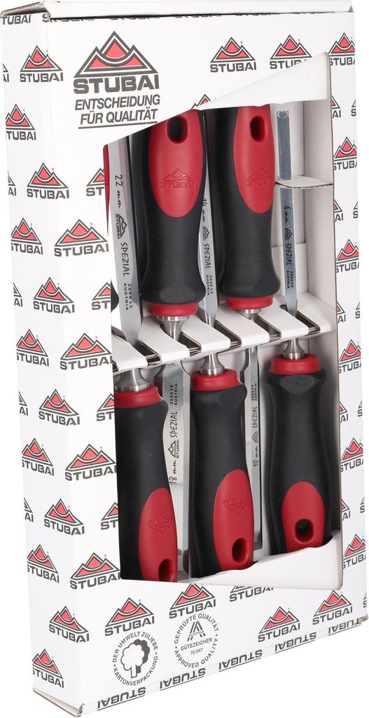 Stemmeisensatz Stemmeisen mit rot-schwarzem 2K-Griff, Produktbild 