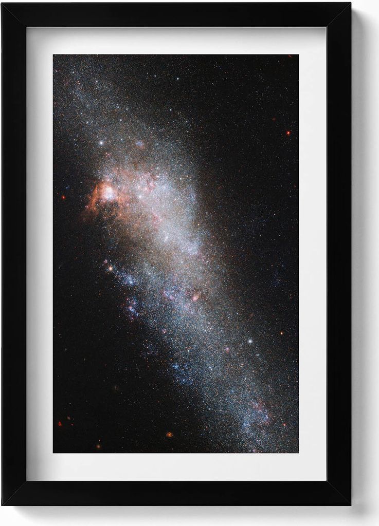 Galaxie Sterne Kosmos– Wandbild mit Rahmen – Gerahmtes Bild – Wanddekoration – 20x30 cm – Schwarz