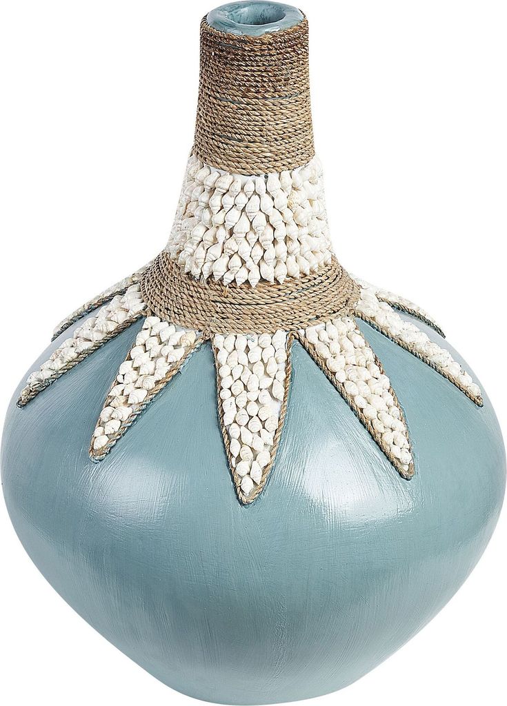 BELIANI Dekorative Vase Blau aus Terrakotta 43 cm Produktbild 