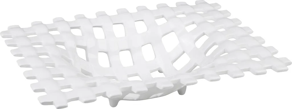 Corbeille à Fruits Design en Métal Blanc - Plat de Présentation Réseau