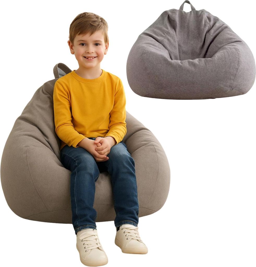 Sitzsack mit ECO Füllung Puff Relax-Sessel Sitzkissen Bodenkissen Bean Bag 70x80x50cm 120L Dunkelgrau