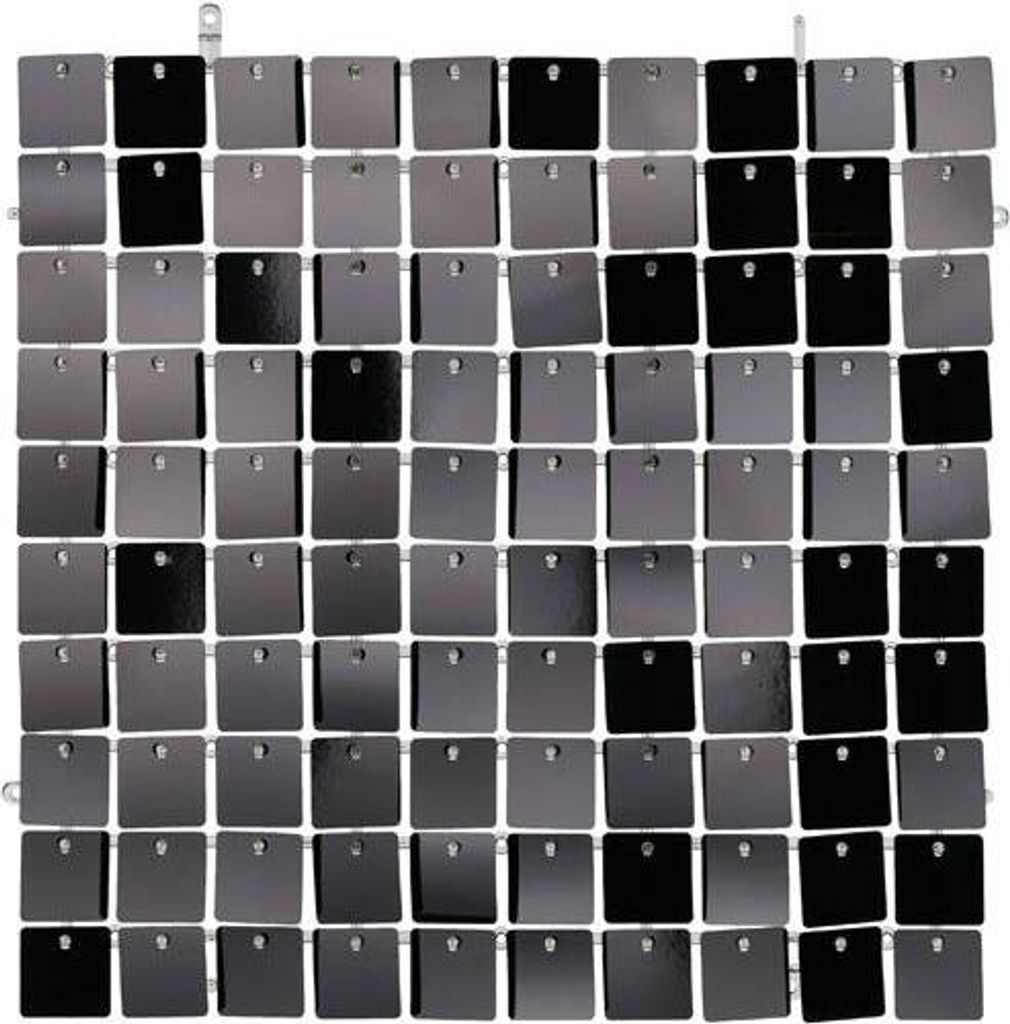 Panel cekinowy, kwadraty, czarny, 30x30 cm Zdjęcie produktu 