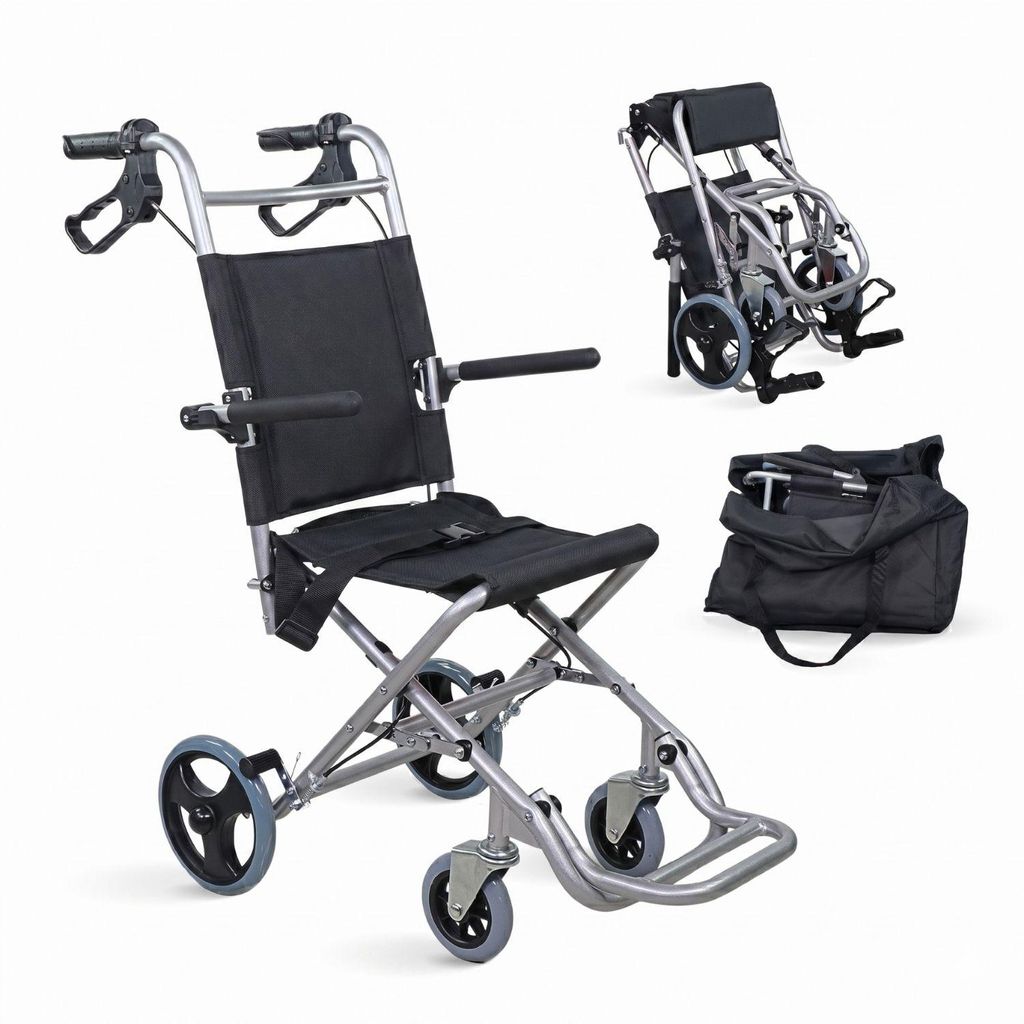 Silla de ruedas de aluminio ligera, con frenos en los Imagen del producto 