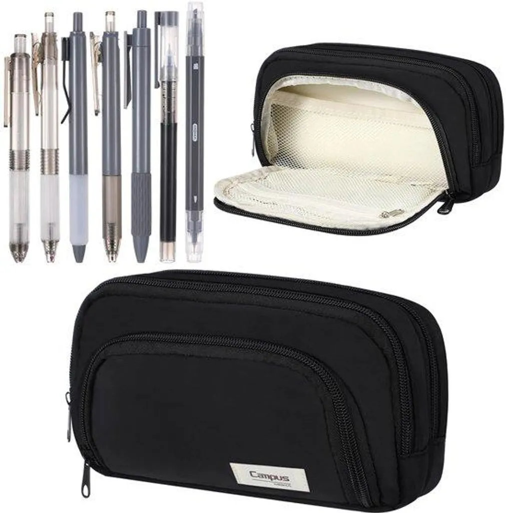 Trousse multifonctionnelle noire à 7 compartiments pour accessoires