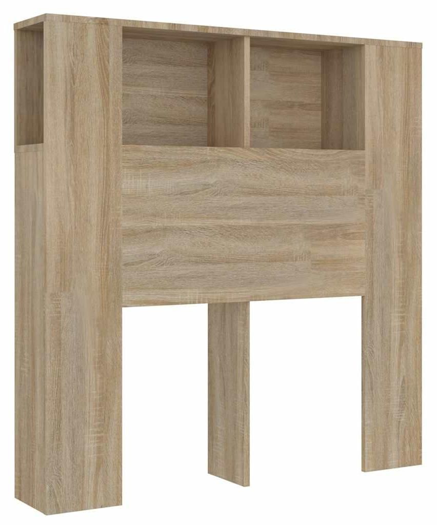 vidaXL Kopfteil mit Ablagen Sonoma-Eiche 100x18,5x102,5 cm