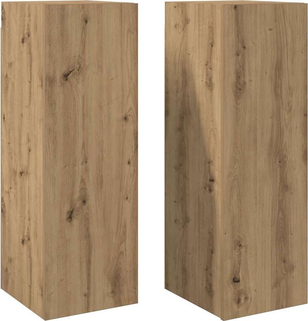 vidaXL TV-Schränke 2 Stk. Artisan-Eiche 30,5x30x90 cm Holzwerkstoff