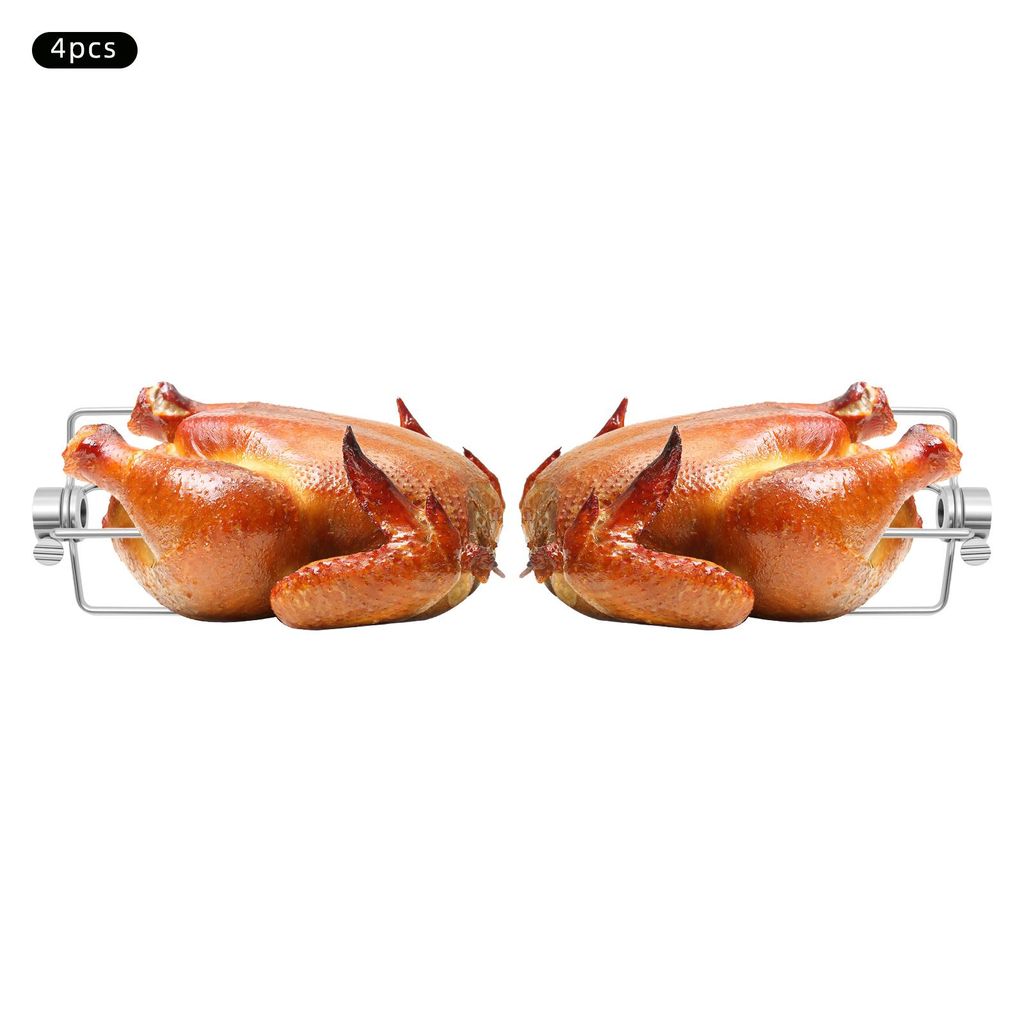 4X Fleischnadeln Grillgabeln BBQ Grillklammer Metall Produktbild 